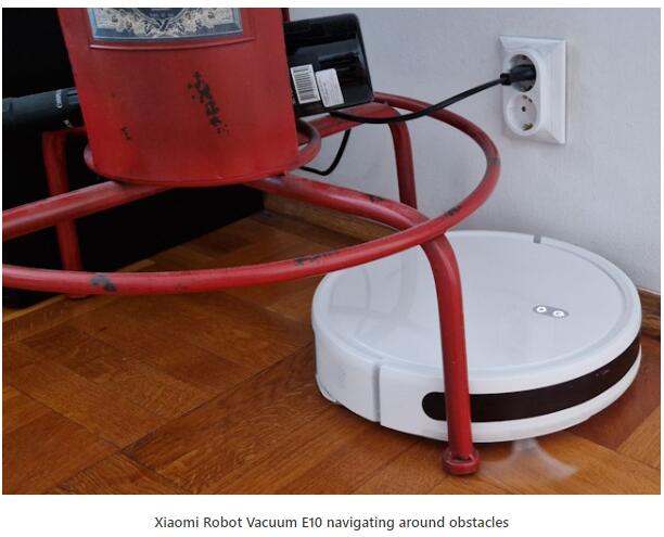 Xiaomi Robot Vacuum E10 navigating around obstacles