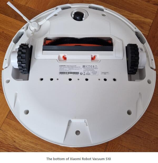 The bottom of Xiaomi Robot Vacuum S10