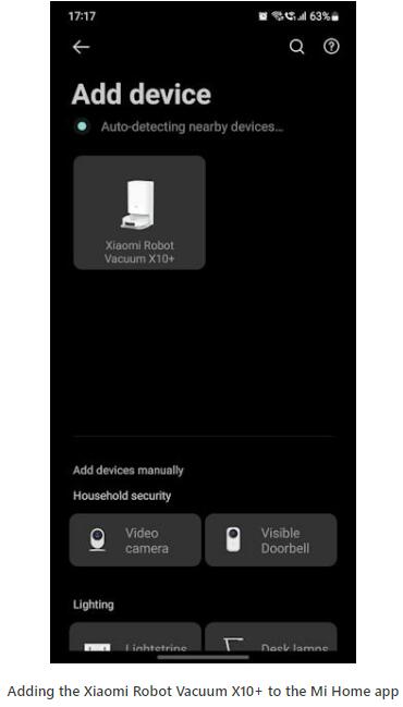 Adding the Xiaomi Robot Vacuum X10+ to the Mi Home app