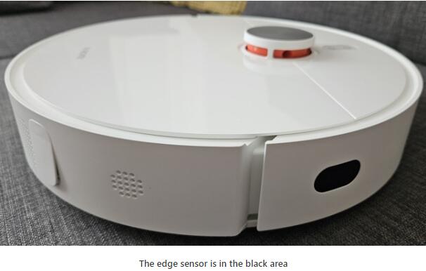 The edge sensor is in the black area