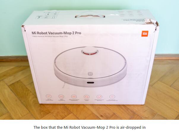 The box that the Mi Robot Vacuum-Mop 2 Pro is air-dropped in