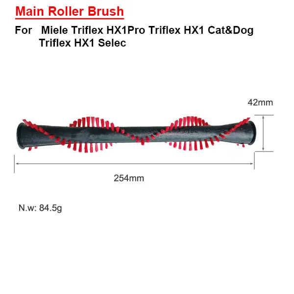  Main Roller Brush  For  Miele Triflex HX1Pro Triflex HX1 Cat&Dog Triflex HX1 Selec 