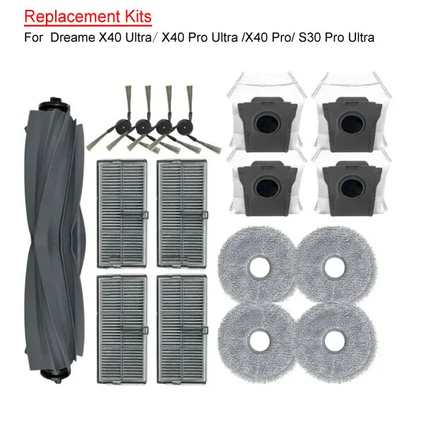  Replacement Kits  For Dreame X40 Ultra X40 Pro Ultra X40 Pro S30 Pro Ultra	 