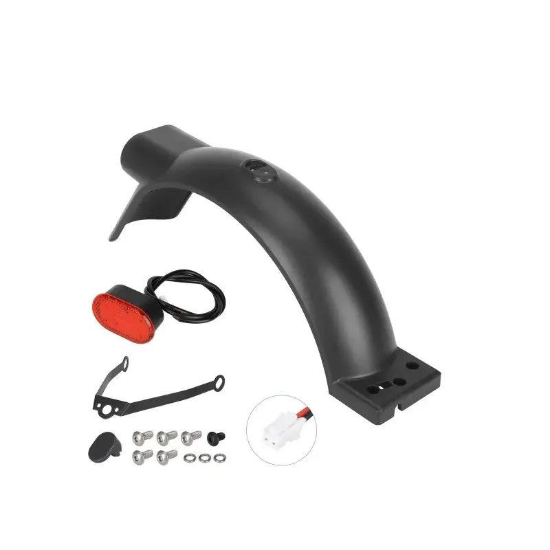Xiaomi 5 Rear Fender with Hook + Tail Light + Bracket + Screw Combination Kit Night Riding Safety Warning Light & Protective Fender Kit Mudguard Set