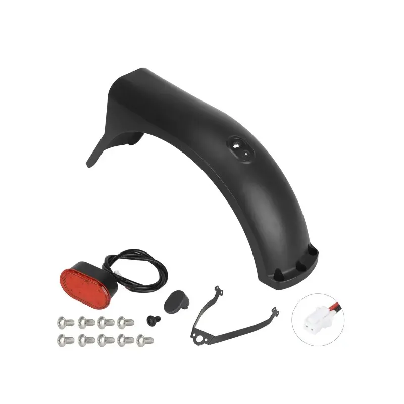 Xiaomi 5 Pro Rear Fender with Hook + Tail Light + Bracket + Screw Combination Kit Night Riding Safety Warning Light Protective Fender Kit Mudguard Set
