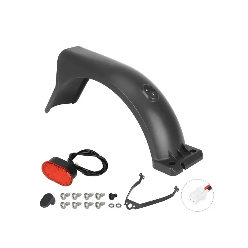 Xiaomi 5 Max Rear Fender Kit with Hook Tail Light Bracket and Screws Combination Kit Night Riding Safety Warning Light Protective Fender Kit Mudguard Set with Taillight