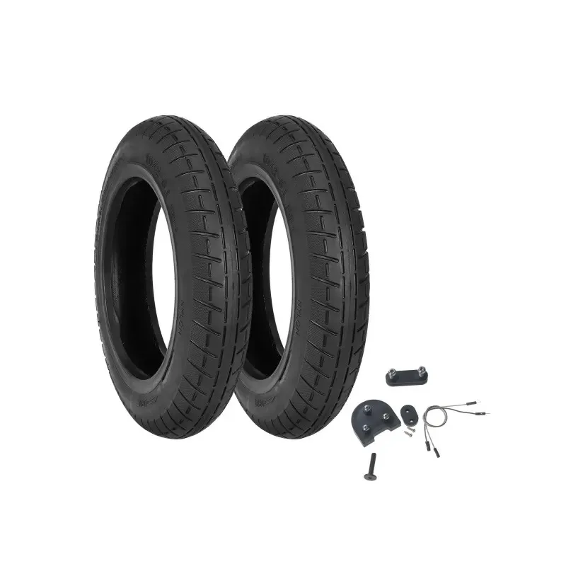 Two 10*2-6.1 Thickened Tires + One Set of Black Height-Increasing Insoles 10*2 Reinforced Outer Tire with 10*2 Thickened Inner Tube for Refitting Xiaomi M365 & Pro Scooter 8.5 inch to 10 inch