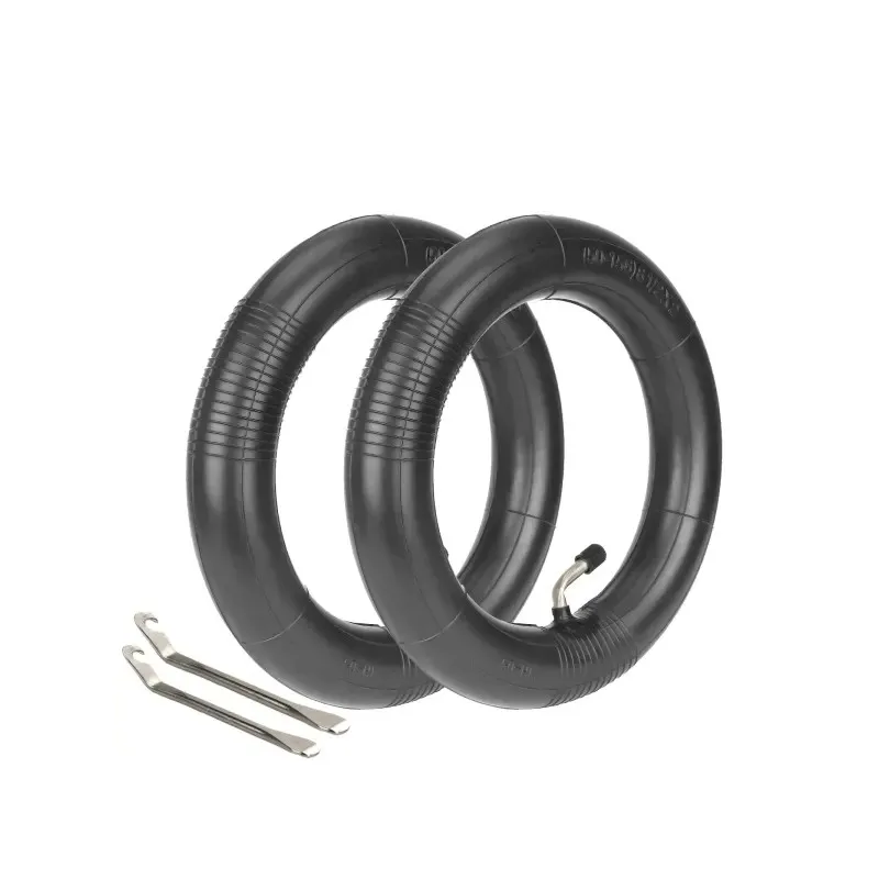 2 pcs 8.5 inch Reinforced Inner Tube with 0*0 Degree Curved Mouth with 2 pcs 12cm Lever 8 1/2*2 Thick Bent Inner Tire with 45 degree for Xiaomi M365 Pro Kick Scooter
