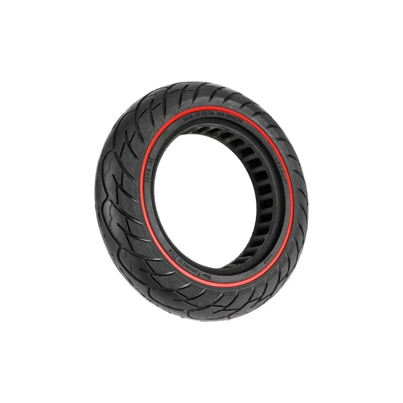 Nedong 10*2.125 Solid Tire with Red Circle 36mm Slot 10*2.125 Rubber Airless 10-Inch Solid Tire for Xiaomi M365 Electric Scooter Explosion-Proof Rubber Tire