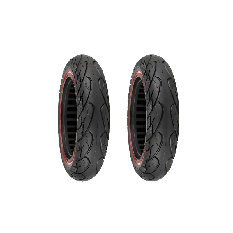 2 PCS Nedong 10*2.125 Solid Tire with Red Circle 36mm Slot 10*2.125 Rubber Airless 10-Inch Solid Tire for Xiaomi M365 Electric Scooter Explosion-Proof Rubber Tire