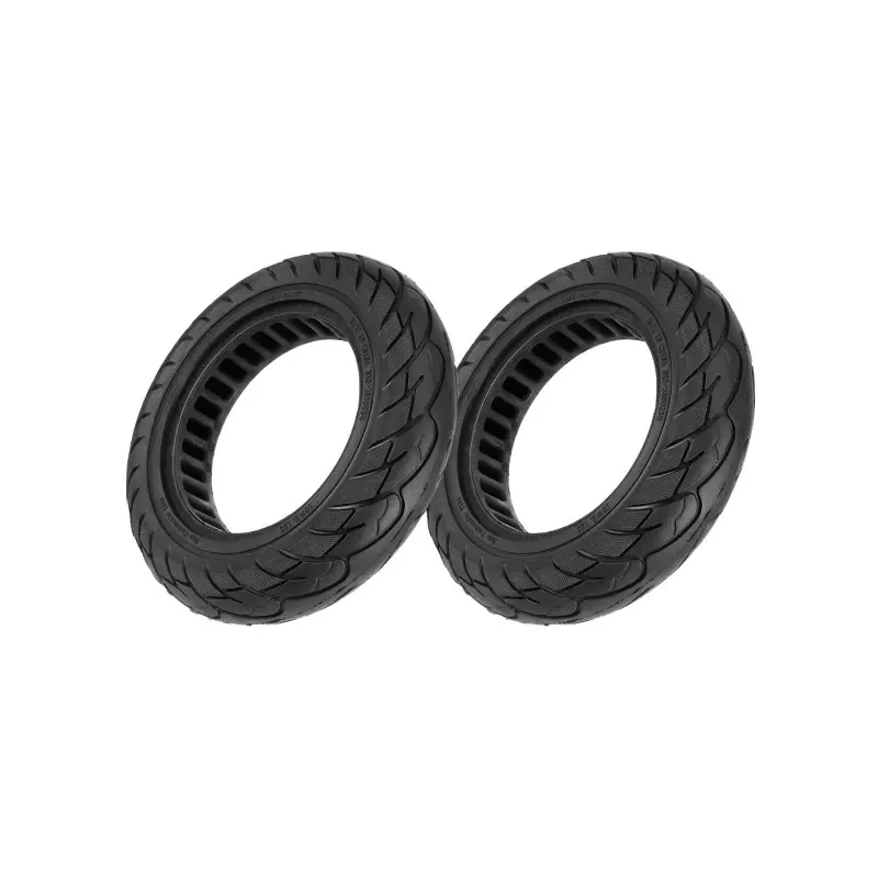 2 PCS 10*2.125 Solid Tire with Red Circle 36mm Slot 10*2.125 Rubber Airless 10-Inch Solid Tire Explosion-Proof Rubber Tire for Xiaomi M365 Scooters and 10X2.125 Tire with 36mm Slot