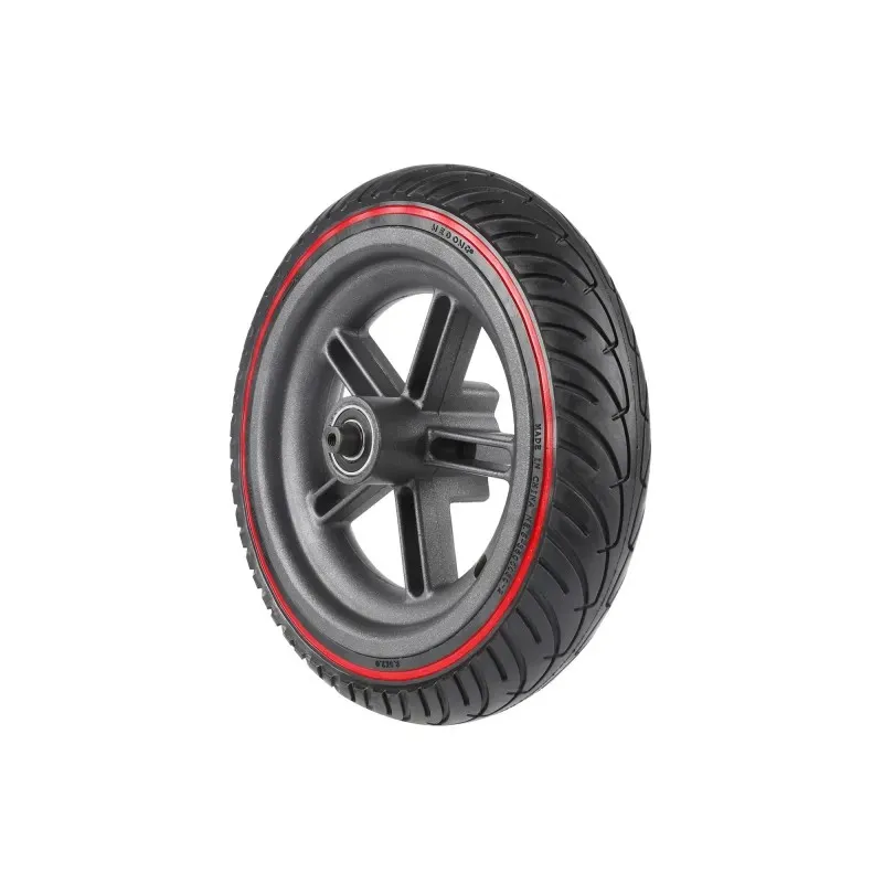 8.5 Inch Solid Tire with Red Circle wiith Xiaomi M365 Rim for Xiaomi M365 1S Scooter with Solid Tire Rear Wheel 8.5 Inch Inner Hole Red Line Explosion-Proof Tire Hub Set