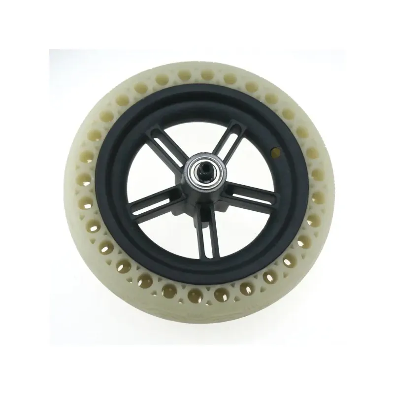 8.5 inch Xiaomi M365 Rim with 8.5 inch Fluorescent Green Honeycomb Rubber Tire for Electric Scooter Tubeless Shock Absorption Tire 8 1/2 Solid Tyre