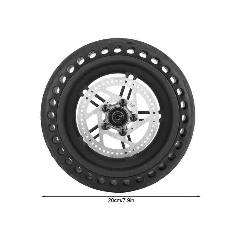 8 1/2*2 Wheel Rim+Solid Tire+110mm Disc for Xiaomi M365 and 1S Scooter Xiaomi Electric Scooter M365 Wheel and Tire Integrated 5-Hole Original Wheel with Honeycomb Solid Tire