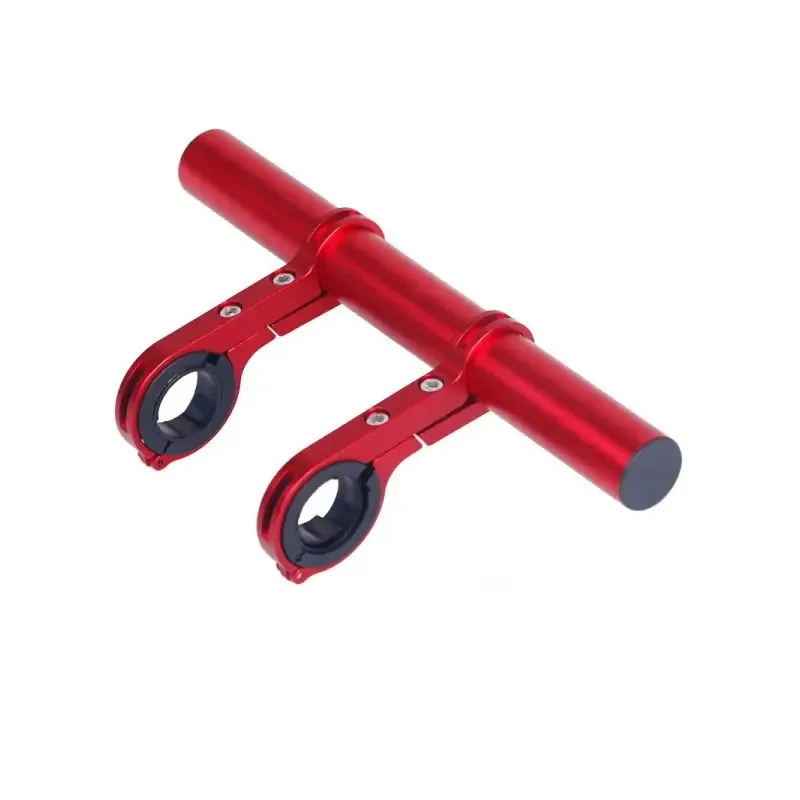 Red Multi-funtion Mountain Road Cycling Double Bracket Bike Extension Bicycle Electric Scooter Handlebar Extender Extension Horn Light Mount Holder Handlebar Riser Adapter Extender Repair for M365 Accessory