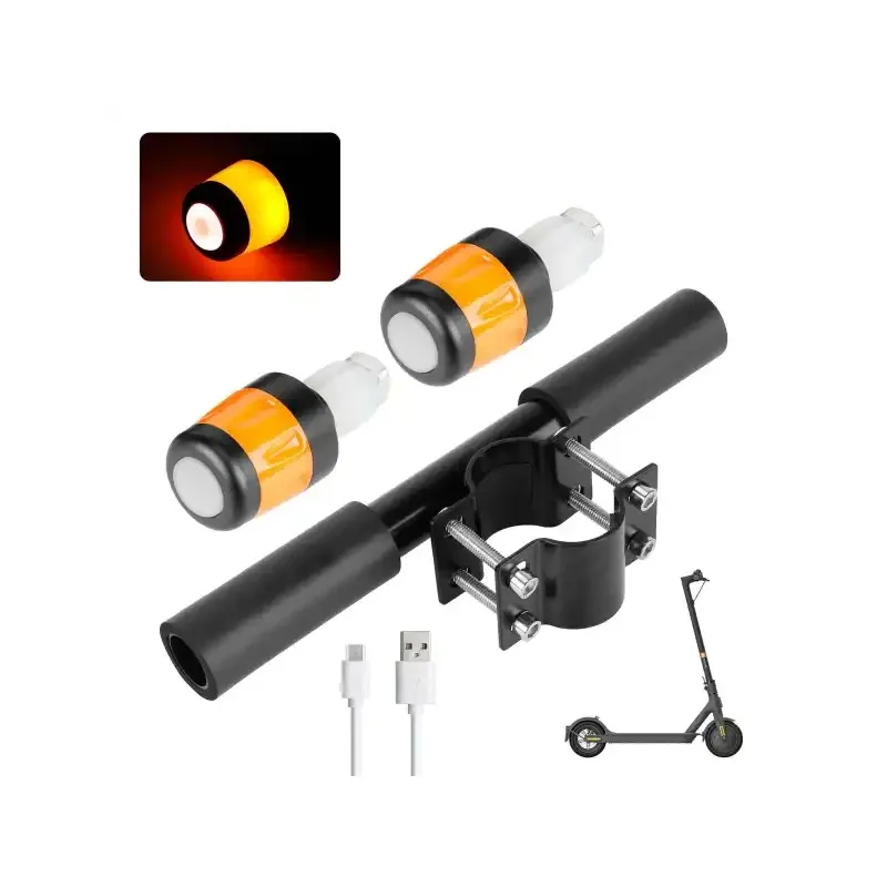 Ulip Kid Handle Bar with Black-Orange Ulip Light for Xiaomi M365 Pro Pro2 1S Ninebot F20 F25 F30 F40 Electeic Scooters Handle Bar with Lighted Child Armrest Electric Scooter Adjustable Handlebar for Kids Child Safe Handrail Spareparts