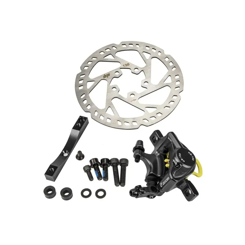 Black Xtech Brake Set with 135mm Disc and Black Adapter Xtech Oil Brake for Refitting Xiaomi Pro Pro2 Scooter ZOOM XTECH HB100 MTB Hydraulic Disc Brake Calipers Front & Rear Rotors Disc Brake Caliper Bicycle Scooter Parts