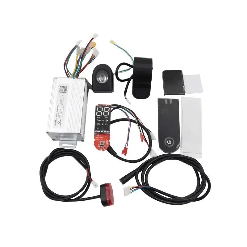 7 PCS Electric Scooter Controller Set with Throttle Headlight and Taillight Contfoller Circuit Board Black Electric Throttle Headlight Taillight Dashboard Panel with Power Cable for Clone Xiaomi Electric Scooter Spare Parts and Accessories