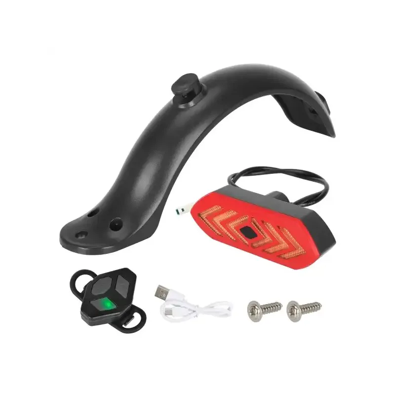 Ulip Xiaomi M365 1S Scooter with Turn Signal Tail Light with Wire and Rear Fender Xiaomi M365 1S Universal Accessory Scooter Rear Fender Kit Mudguard with Rear Lamp
