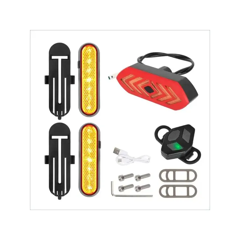 Ulip Yellow 2 Sets of Rechargeable Turn Signal Lights and 1 Set of Turn Signal Tail Light With Remote Control for Xiaomi M365 1s Scooter Light Kit