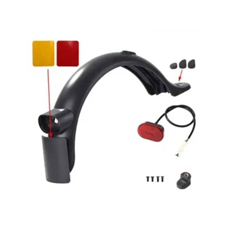 Black Pro2/1S New Rear Fender (Includes License Plate Holder + Screws + Tail Light + Screw Plugs + Hook Silicone Cover)