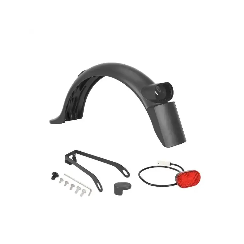 Black Gray Integrated Electric Scooter Fender Kit with Support and Tailight For Xiaomi M365 1S Pro Pro2 E-Scooter Rear Mudguard Pro2 Parts Accessories Safety Enhanced Rear Mudguard Splash Fenders