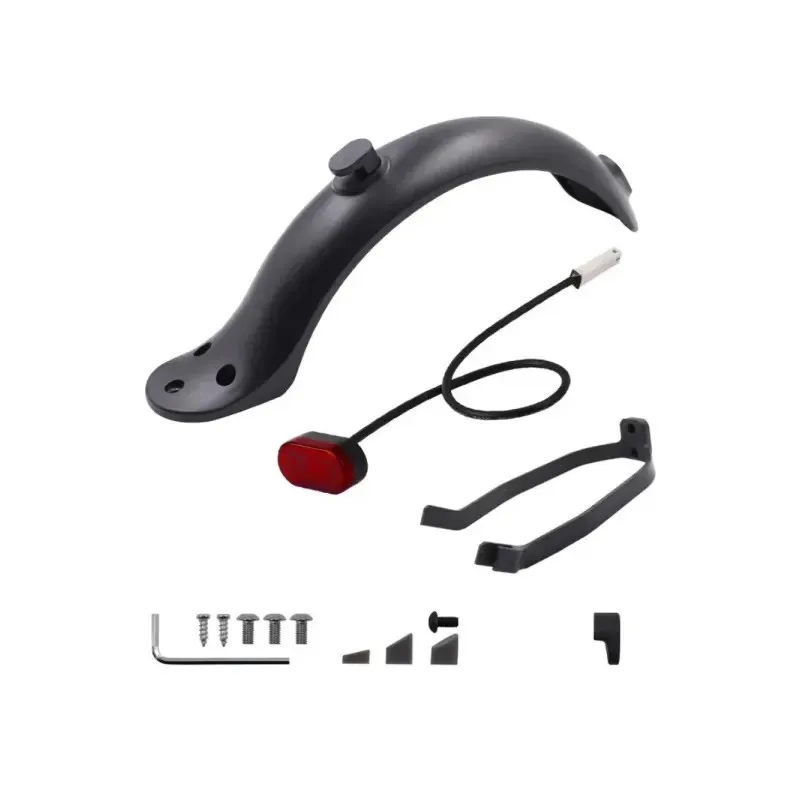 M365 Black Rear Fender with Hook Screws Screw Plugs Taillight Black Xiaomi Rear Fender Bracket Xiaomi Rear Fender Hook Silicone Cover For Xiaomi Electric Scooter Rear Fender With Hook Mijia m365 Black Rear Flap Water Retaining Block