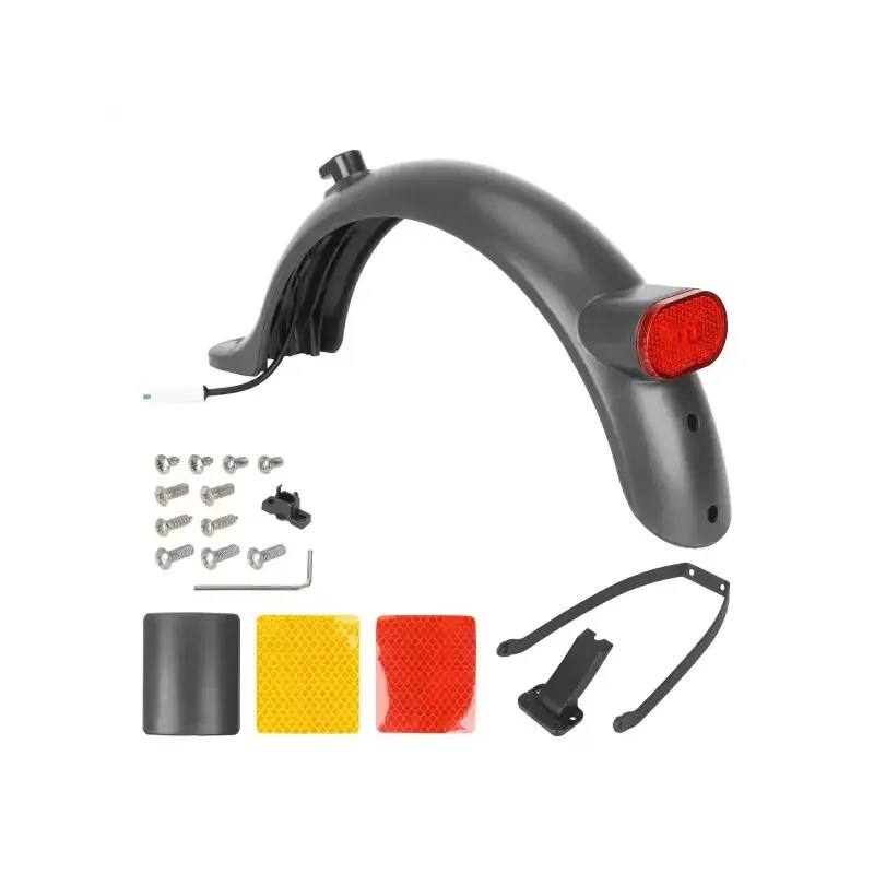 Rear Mudguard for Xiaomi M365 Pro Pro2 1S Scooters M365 Tail Fender Scooter M365 Parts Upgraded Rear Wheel Fender Taillight Bracket Support for Xiaomi M365 1S Pro Pro2 E-Scooter Back Mudguard for XIAOMI M365 Parts
