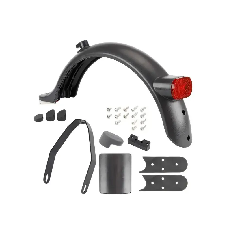 Rear Fender Kit with Tailight and Support Screw Caps for Xiaomi M365 1S Pro Pro2 Electric Scooter Rear Wheel Mudguard Back Mudguard Wing Taillight Hook License Plate 8.5 Inch 10 Inch Fender Support