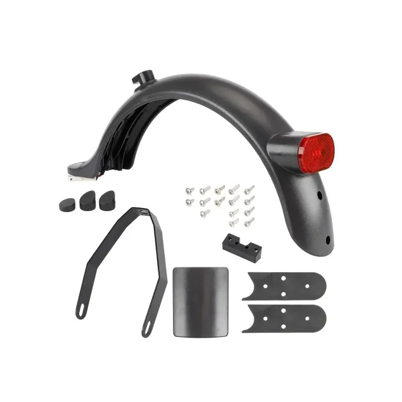 Rear Fender Kit with Tailight and Support Screw Caps for Xiaomi M365 1S Pro Pro2 Electric Scooter Rear Wheel Mudguard Back Mudguard Wing Taillight Hook License Plate 8.5 Inch 10 Inch Fender Support