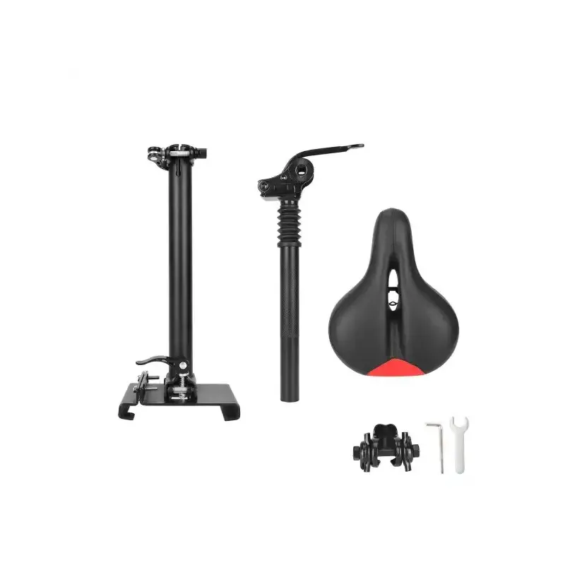 Black Xiaomi M365/Pro/1S Two-Piece Seat Large Seat Package Electric Scooter Seat Shock Absorbing Foldable Adjustable without Hole for M365 1S Xiaomi 8.5 Electric Scooter