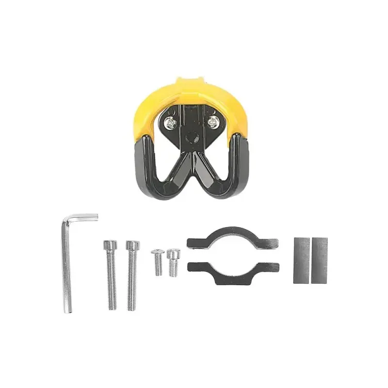 Yellow Double Hook with Black Fixing Ring Kit Xiaomi Scooter Front Double Hook M365 Pro Universal Double Vertical Storage Hook Rack Double Hook Modified Hook