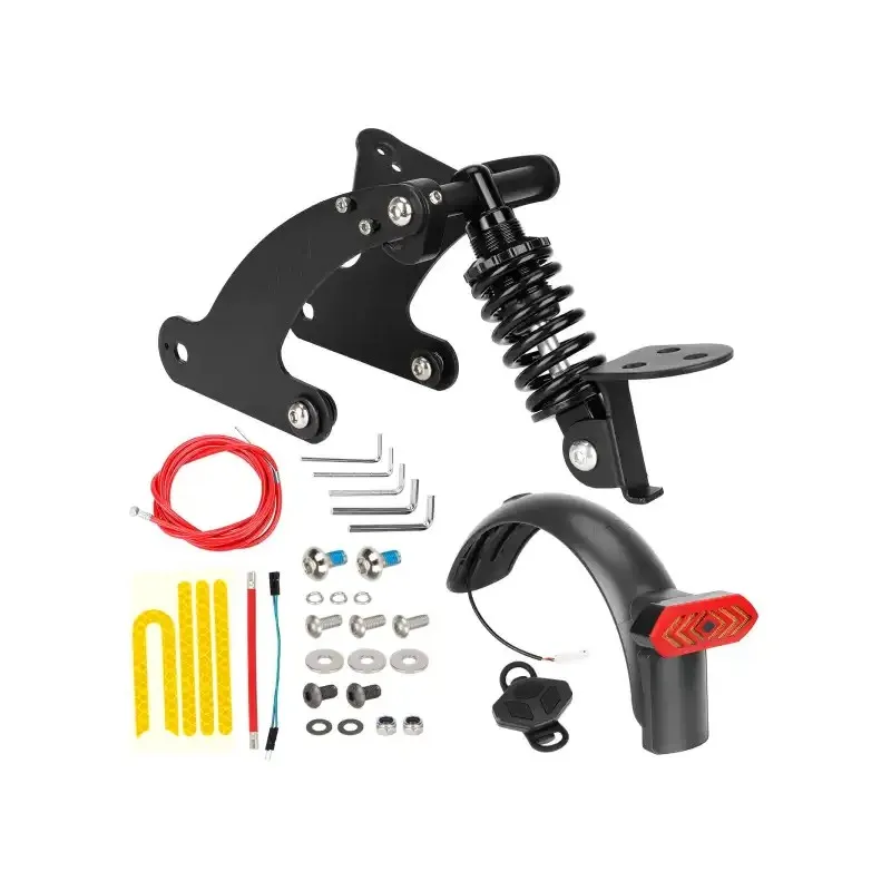 ULIP V3.0 Black Upgraded Shock Absorber with Turning Light Kit for Xiaomi M365/1S Electric Scooter Suspension with Turn Signal Tail Light Smart Remote Turn Warning Taillight Stability High Brightness LED Brake Light Turn Signal Suspension Kit