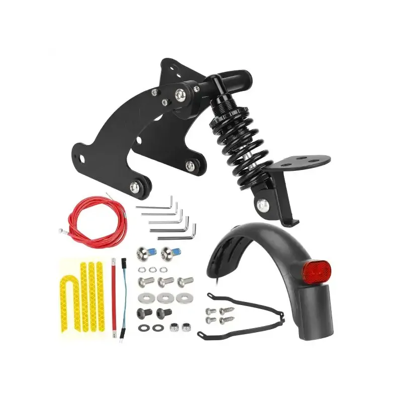 ULIP V2.0 Rear Suspension with Fender Taillight Bracket Kit for Xiaomi M365 1S Electric Scooter Widened Splash Proof Fender and Bracket High-Brightness Taillight Kit High-Performance Rear Shock Absorption Modification Upgrade Enhanced Suspension Kit
