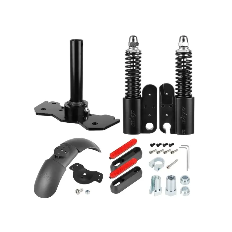 ULIP High-End Hydraulic Front Shock Absorber Kit with Rubber Fender and Red Reflector for Xiaomi M365/1S/Pro/Pro 2/Mi3 Electric Scooters Dual Spring Shock Absorption Hydraulic High Performance Damping Shock Absorber Upgrade Modification Accessories