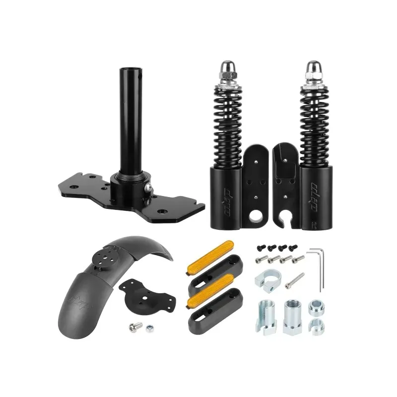 ULIP High-End Hydraulic Front Shock Absorber Kit with Rubber Fender and Yellow Reflector for Xiaomi M365/1S/Pro/Pro 2/Mi3 Electric Scooters Dual Spring Shock Absorption Hydraulic High Performance Damping Shock Absorber Upgrade Modification Accessories