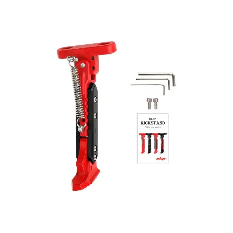 V2 Red-Black Adjustable Aluminum Kickstand for Segway Ninebot ZT3 ZT3 Pro Xiaomi M365 1S Pro Pro2 Mi3 Electric Kickscooter Foot Support Side Stand Packing Rack Kickstand E-Scooter Side Parking Foot Support Replacement Parts