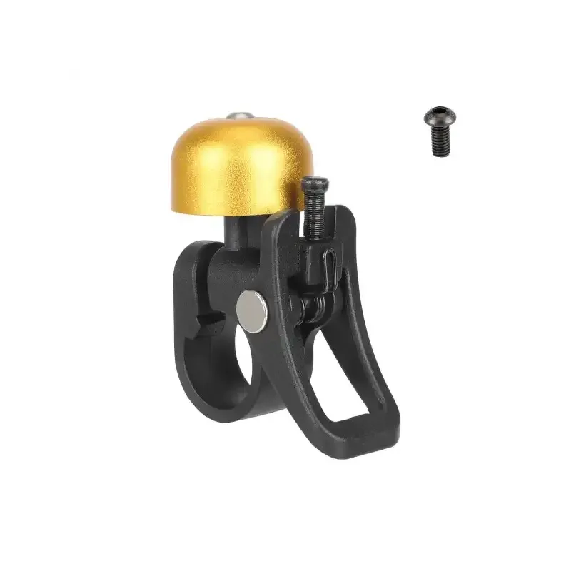 Gold Xiaomi Electric Scooter Bell With Folding Hook Kit M365 Horn Bell Xiaomi Electric Scooter Accessories Universal Aluminum Alloy Horn Ring For Electric Scooter Horn Ring with Quick Release Bracket Bell Accessories