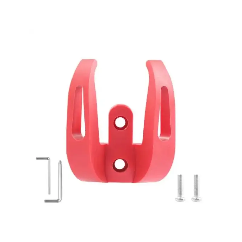 Red Nylon Double Hook For Xiaomi M365/Pro/1s Scooter Electric Scooter Front Hook Helmet Double Claw Bag Grip Handle Hook Front Hanger Hook Black Nylon Handbags Carrying Hook with Tool Hook Spare Parts and Accessory