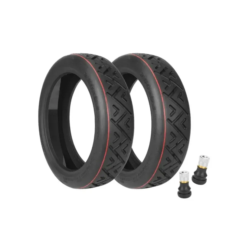 2 Sets of Ulip 250*54 Self-Repairing Off-Road Tubeless Tire with Goo and Valve for Xiaomi 4 Scooters 10 Inch 250x54 Self-repairing Electric Scooter Tire with Glue Rubber Tubeless Tire with Gel Anti-Piercing Scooter Replacement Wheel for Electric Scooter