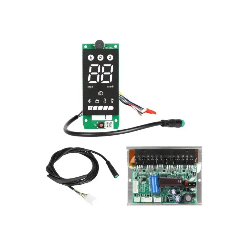1 Kit for Xiaomi 4 Lite 2nd Gen Electric Scooter Dedicated Controller with Display Bluetooth Board Communication Cable 3-Piece Set High Compatibility Main Control Board Bluetooth Module Connection Cable Original Replacement Repair Parts