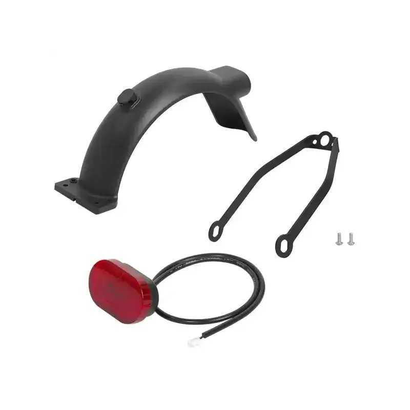Black Xiaomi 4 Lite Rear Mudguard with Taillight and Bracket Tire Waterproof Rear Fender Replacement Parts for Xiaomi 4 Lite Electric Scooter Tire Splash Proof ABS Plastic Mudguard Protection Parts