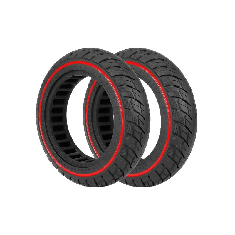 2 PCS Ulip 60/70-7.0 Solid Tire with Red Circle for Xiaomi 4 Pro 4 Pro Max Scooters 10 Inch 60/70-7.0 Off-Road Solid Tire without Inflation Puncture-proof Tyre for Xiaomi Mi 4 PRO Tires Electric Scooter Parts