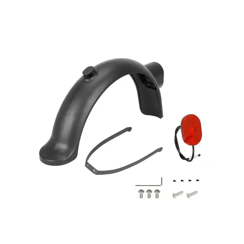 1 Set Electric Scooter Fender Kit For Xiaomi 4 Pro Electric Scooter Rear Mudguard Back Hook Support Brake Light With Screws Accessories Gray Rear Mudguard with Hook Tail Light and Support Splashproof Guard Tire Splash E-Scooter Parts