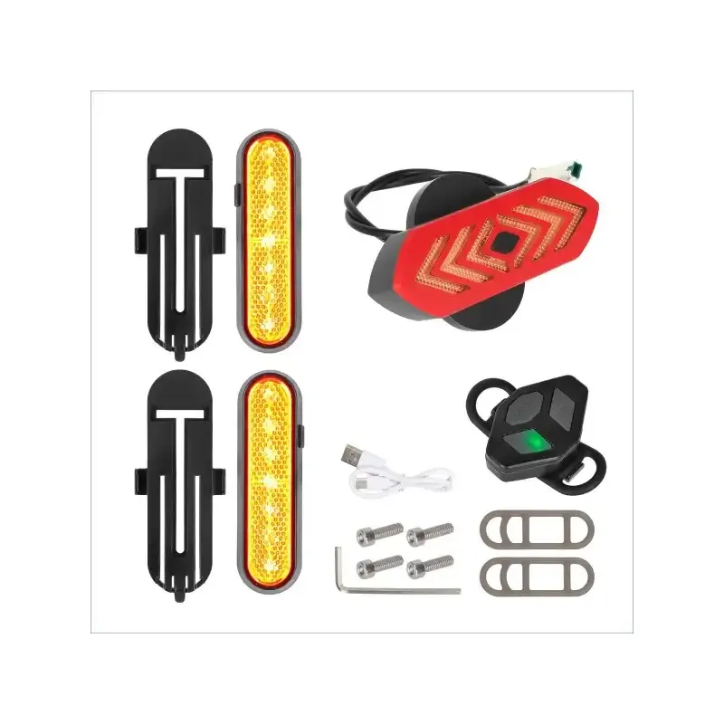 Ulip Yellow 2 Sets of Rechargeable Turn Signal Light and 1 Set of Turn Signal Tail Light With Remote Control for Xiaomi 4pro Scooters Lighting Kit