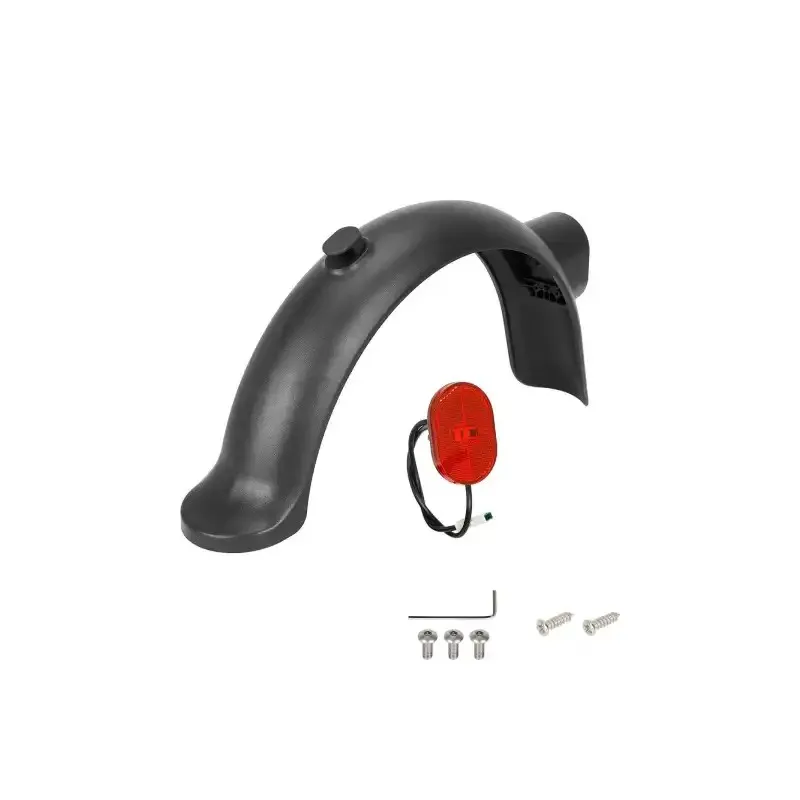Gray Rear Fender with Hook and Light For Xiaomi 4 Pro Electric Scooter Rear Mudguard Fender Mud Guard Skateboard Tire Splash Fender Brake Taillight Lamp
