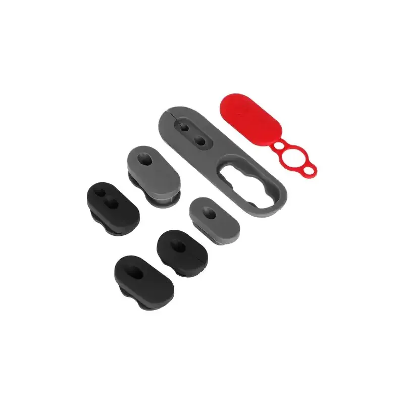 Black Silicone Sleeve And Red Magnetic Cover For Xiaomi 4 Pro Scooters Xiaomi 4 Pro Electric Folding Scooter Truck Line Silicone 6-Piece Magnetic Waterproof Cover Charging Port Plastic Waterproof Cover Charging Port Kit Accessories