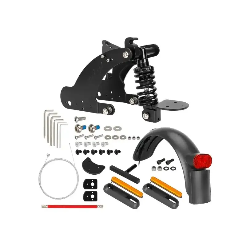 Black Rear Suspension with Fender for Xiaomi 4 pro Scooter Rear Shock Absorber for Xiaomi 4 Pro scooter Upgraded Rear Suspension For Xiaomi 4 Pro Electric Scooter Rear Shock Absorber Accessories With Fender Parts Taillight