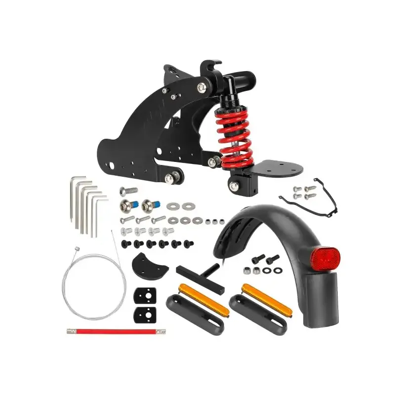 ULIP V2 Black-Red Rear Shock Absorber for Xiaomi Mijia 4 Pro Electric Scooter Bumpy Road Buffer Suspension Kit Heavy Duty Shock Absorber Upgrade Kit High Comfort Rear Buffer Shock Absorber Rear Suspension Modification Upgrade Replacement Parts