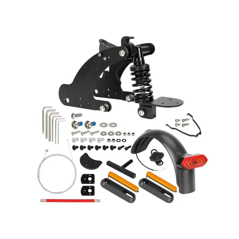 Ulip V4 Black Rear Suspension with Turning light and Metal Bracket of Rear Fender for Xiaomi 4 Pro Electric Scooter Wheel Spring Damping Shock Absorber Suspension Kit Upgrade Rear Shock Replacement Kit